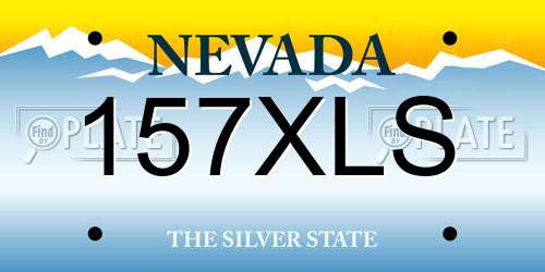 157XLS Nevada License Plate