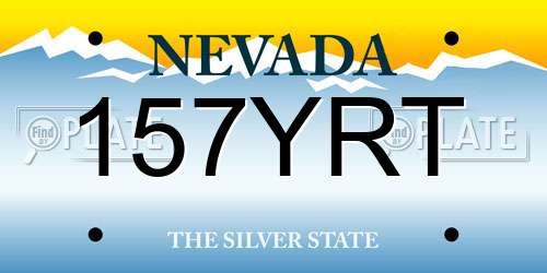 157YRT Nevada License Plate