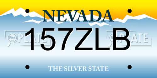 157ZLB Nevada License Plate