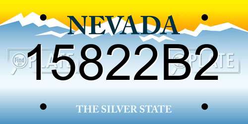 15822B2 Nevada License Plate