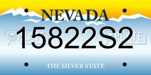15822S2 Nevada License Plate