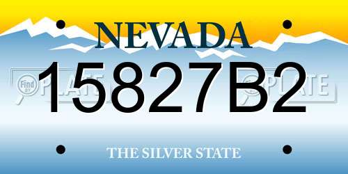 15827B2 Nevada License Plate