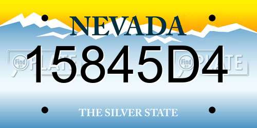 15845D4 Nevada License Plate