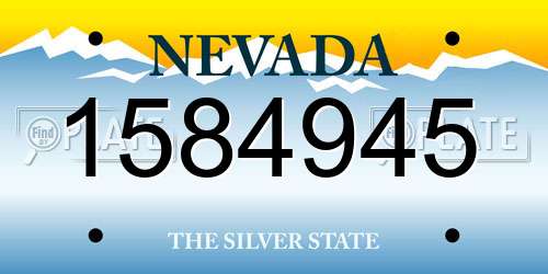 1584945 Nevada License Plate