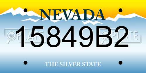 15849B2 Nevada License Plate