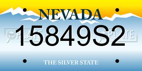 15849S2 Nevada License Plate