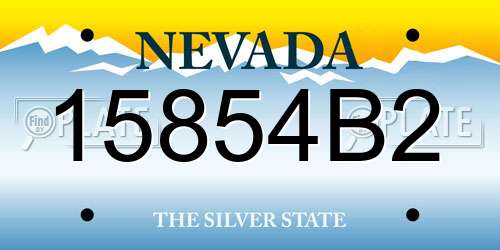 15854B2 Nevada License Plate