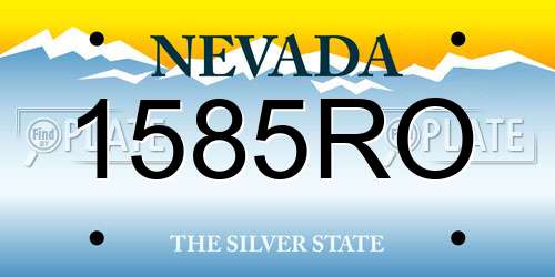 1585RO Nevada License Plate