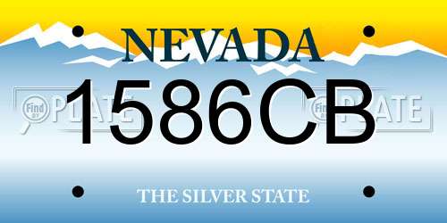 1586CB Nevada License Plate