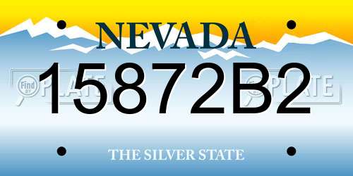 15872B2 Nevada License Plate