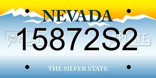 15872S2 Nevada License Plate