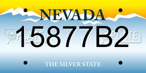 15877B2 Nevada License Plate