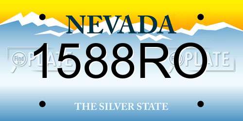 1588RO Nevada License Plate