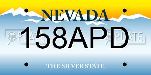 158APD Nevada License Plate