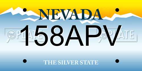 158APV Nevada License Plate