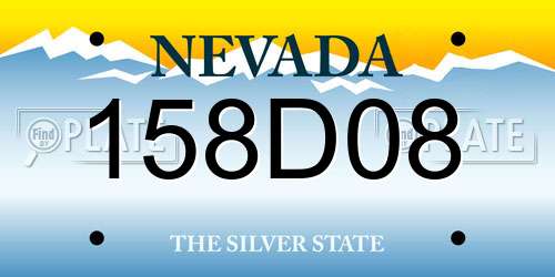 158D08 Nevada License Plate