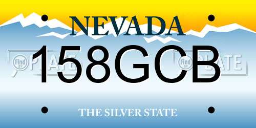158GCB Nevada License Plate