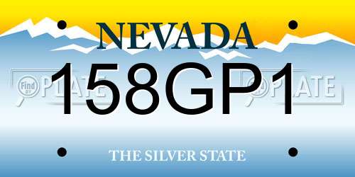 158GP1 Nevada License Plate