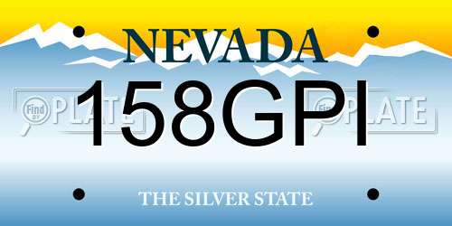 158GPI Nevada License Plate