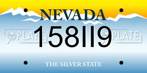 158II9 Nevada License Plate