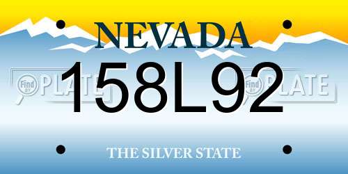158L92 Nevada License Plate