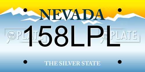 158LPL Nevada License Plate