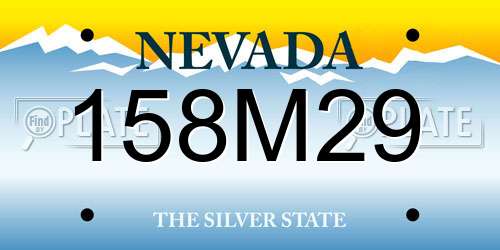 158M29 Nevada License Plate