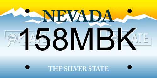 158MBK Nevada License Plate