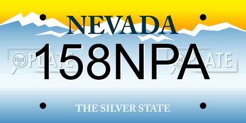 158NPA Nevada License Plate