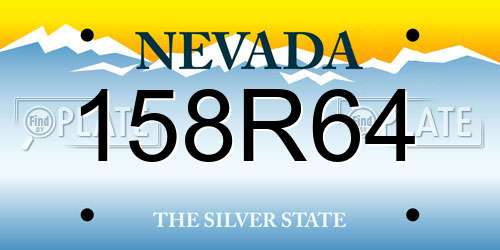 158R64 Nevada License Plate