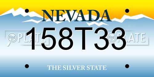 158T33 Nevada License Plate