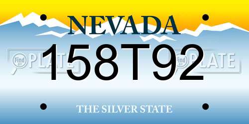 158T92 Nevada License Plate