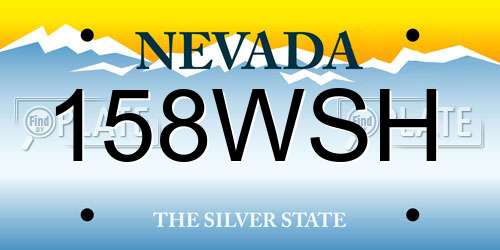 158WSH Nevada License Plate