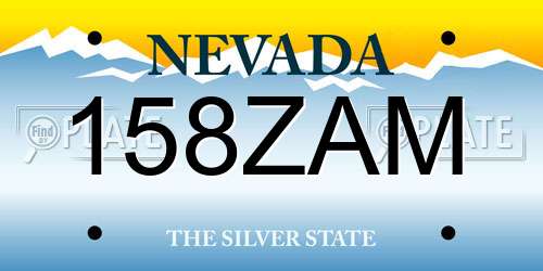 158ZAM Nevada License Plate