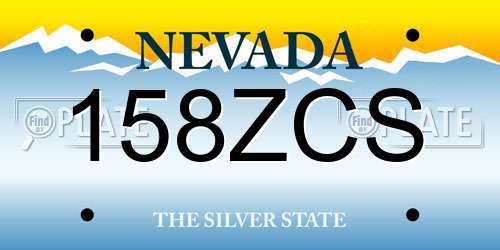 158ZCS Nevada License Plate