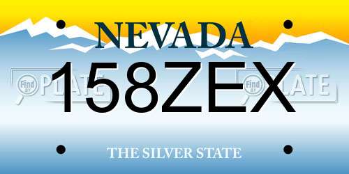 158ZEX Nevada License Plate