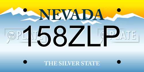 158ZLP Nevada License Plate