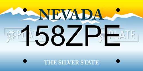 158ZPE Nevada License Plate