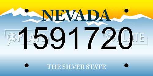 1591720 Nevada License Plate