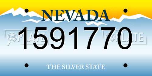 1591770 Nevada License Plate