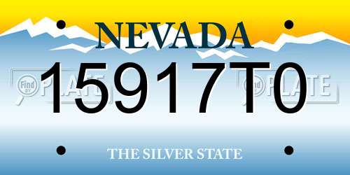 15917T0 Nevada License Plate