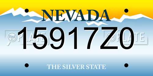 15917Z0 Nevada License Plate