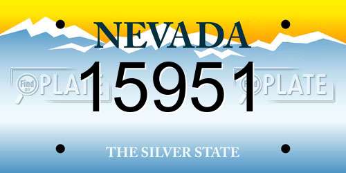 15951 Nevada License Plate