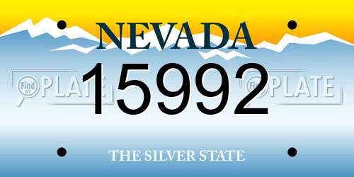 15992 Nevada License Plate