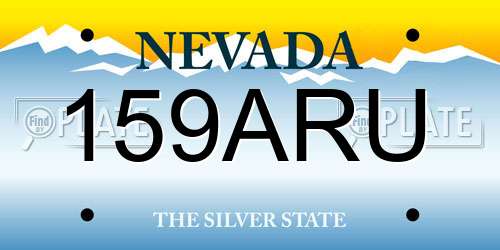 159ARU Nevada License Plate
