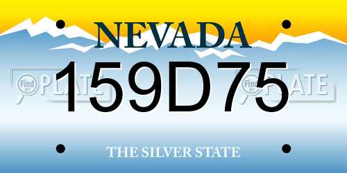 159D75 Nevada License Plate