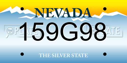 159G98 Nevada License Plate