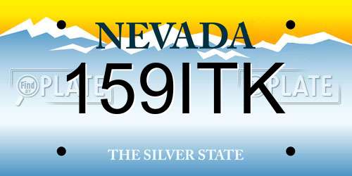 159ITK Nevada License Plate