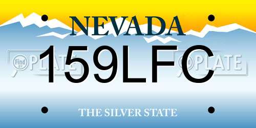 159LFC Nevada License Plate