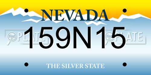 159N15 Nevada License Plate
